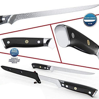 Couteau de chef TELSTAR CK-592 de 8 pouces, acier japonais forgé VG-10 Damas, manche en bois résine, passe au lave-vaisselle