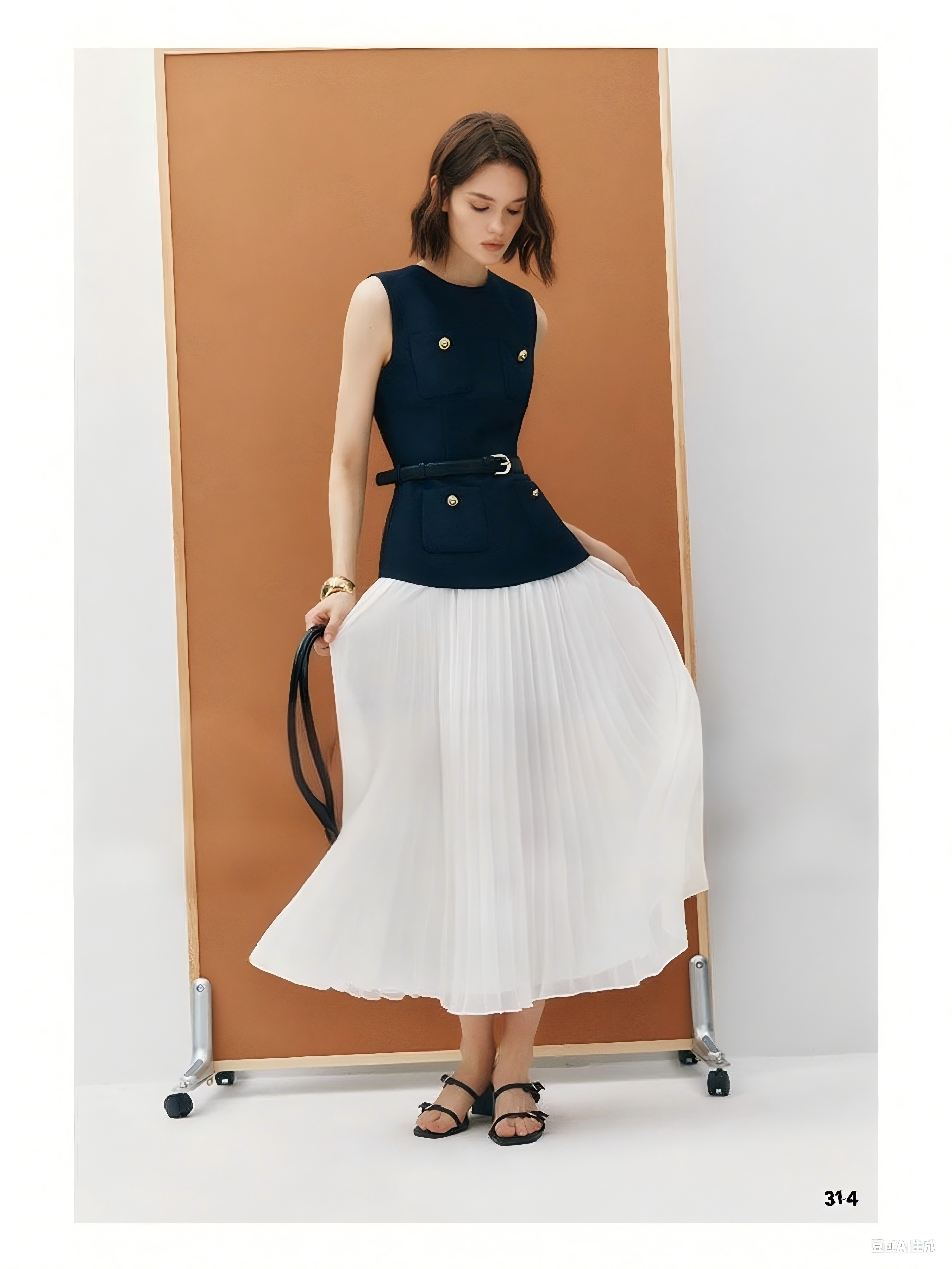 blue dress with white belt Ever-Pretty Plus Size Tie Knot Chiffon Cocktail Dress