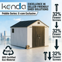 Caseta para Herramientas de Plástico KENDA OEM de 8x10 pies con Garantía de 10 Años, Estructura de Acero Resistente a Tifones de Nivel 11 para una Alineación Perfecta de las Puertas
