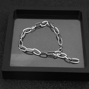 Simple Popular Design Geometric <b>Chain</b> Bracelet <b>Titanium</b> Steel Silver Plated Unisex's Bracelets Fashionable Jewelry Wholesale - Product Image 5