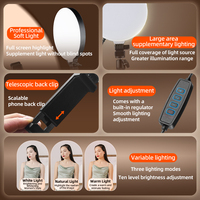 Lampe d'Appoint Professionnelle de Bureau Piva à Éclairage et Angle Réglables, Anneau Lumineux de Bureau avec Support et Fixation Téléphone pour le Streaming en Direct