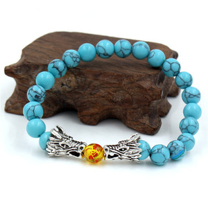 Estilo chino <span class=keywords><strong>Dragon</strong></span> Play <span class=keywords><strong>Ball</strong></span> Stone Beads Faucet Bracelet Gold <span class=keywords><strong>Dragon</strong></span> Head Healing Stones Wrap Bracelet para hombres y mujeres - Product Image 6