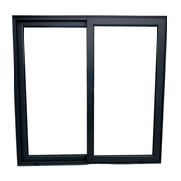 Ventana Moderna de Aluminio con Doble Acristalamiento, Diseño de Rejilla, Ventanas Corredizas de Aluminio, Ventanas Negras Estilo Colonial