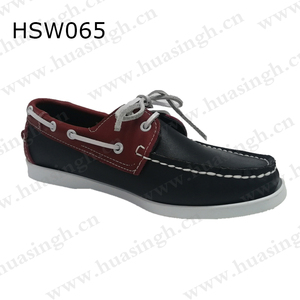 XC, <span class=keywords><strong>suola</strong></span> in gomma rosso scuro per il tempo libero mocassino <span class=keywords><strong>scarpe</strong></span> stringate antiscivolo piselli <span class=keywords><strong>con</strong></span> lacci in pura pelle HSW064 - Product Image 4