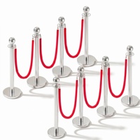 Poteau de guidage en acier inoxydable pour files d'attente, barrières de circulation, cordons et cordes de délimitation