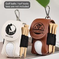 Gepersonaliseerde Lederen Golfbal Tas T-Shirt Houder Aangepaste Naam Golftas Met Riem Clip Grote Golf Geschenken Voor Mannen Vrouwen Golfers