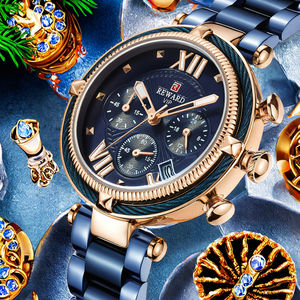 High Quality Alloy Retro Quartz Luxury Waterproof <b>Watch</b> for <b>Women</b> Custom Logo Analog Chronograph Stainless Steel Band Wristwatch - Product Image 3