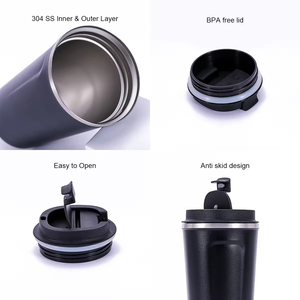 Double Wall Thermal Coffee Mug Keep Hot or <b>Cold</b> Travel Water Bottle Office Vacuum Insulated Coffee <b>Cup</b> With Lid - Product Image 3