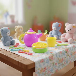 Kids <b>Tea</b> Party <b>Toy</b> <b>Set</b> with Plastic Kettle Cup and Cake Pretend Play Kitchen <b>Toy</b> - Product Image 3