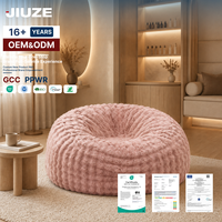 Hobestluk Ensemble de canapé carré moderne une place, design bulle en fausse fourrure douce, géant 3-6 pieds, pouf de salon confortable lavable en machine