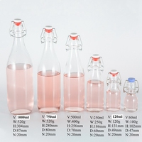 Bouteille d'huile en verre à motif glacé avec couvercle rabattable, 250, 350, 500, 750, 1000 ml, vente en gros
