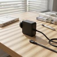 Adaptateur secteur 65W avec câble tressé en nylon Chargeur universel USB-C pour ordinateur portable avec technologie GAN-TECH pour ordinateur portable/notebook