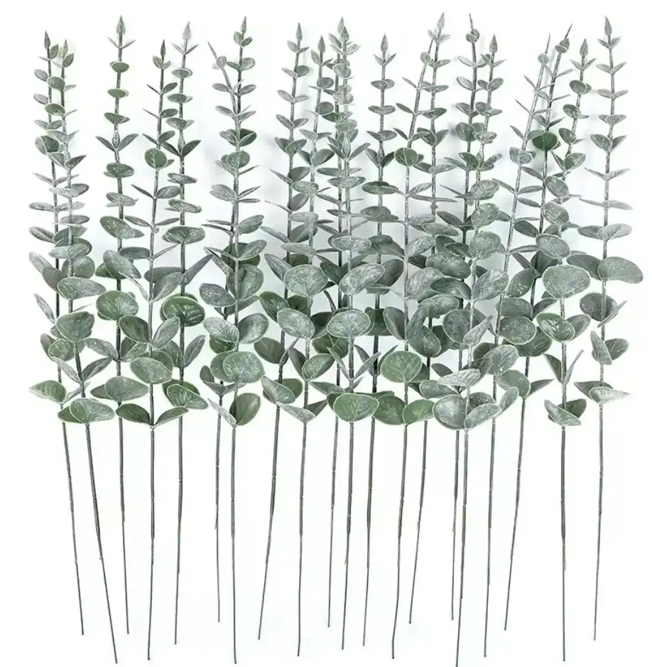 Eucalipten-Stängel-Dekoration künstliche Eucalipten-Blätter künstliche Grünzweige für Hochzeit Herzstück blumenarrangement
