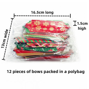 Colores surtidos Impreso Navidad Mariposa Pull Bows Navidad Pull Bows Regalo Wrap Cinta grande - Product Image 4