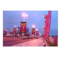 Écran LED géant pour poteau d'éclairage solaire numérique, étanche, tailles uniques, éclairage LED, panneau d'affichage P5mm