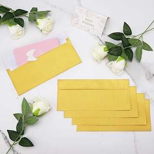 Enveloppe professionnelle #10 personnalisée enveloppes auto-scellantes Enveloppe métallique dorée pour factures Lettres d'envoi personnelles Invitations uniques - Product Image 3