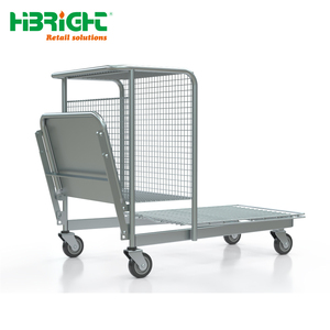 Multifunctional Supermarket Stock Picking <b>Trolley</b> Mobile Merchandising Cart with Writing Table and Step Ladder for Retail Invent - Product Image 3
