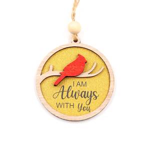 Personalizzabile Cardinale Memoriale Albero di Natale Ornamento 'I Am Always with You' in <span class=keywords><strong>legno</strong></span> Laser Cut perline per decorazione appesa a parete - Product Image 4