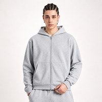 Sweat à capuche zippé en molleton bouclette 360 GSM, coupe ample et carrée, épais, pour homme, style streetwear américain, fourniture marque privée