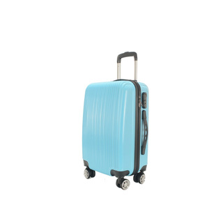 Lightweight Zippered <b>Suitcase</b> 20-Inch Spinner Travel Luggage Unisex Solid Color Detachable Handle Lake Blue - Product Image 3