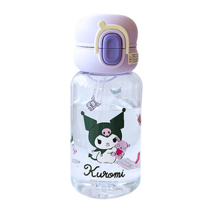 Bouteille d'eau Sanrio My Melody Kuromi 500 ml, gobelet en plastique avec paille pour enfants et étudiants, avec couvercle et poignée - Product Image 5