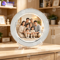 Plateau de service vierge pour sublimation, en métal doré ou argenté, pour mariage, assiette à fruits, 2 tailles, pour décoration de table de fête