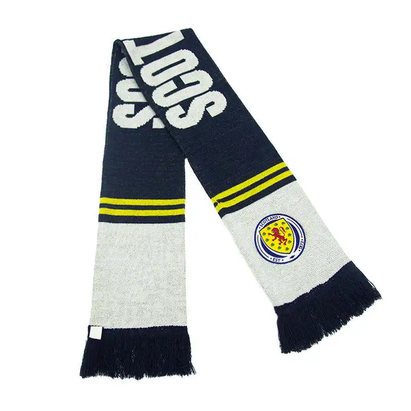 Sciarpa da calcio personalizzata per club sportivi personalizzata con logo personalizzato sciarpa da calcio per squadra lavorata a maglia