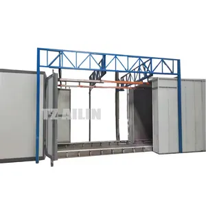 Ailin Custom Industrial Manual Walk-in Équipement de salle de revêtement en poudre avec cabine de peinture Four de polymérisation Système de convoyeur aérien