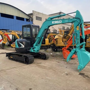 Mini-excavatrice Kobelco sk50, bras bleu turquoise, cabine noire, équipement de construction d'occasion - Product Image 6