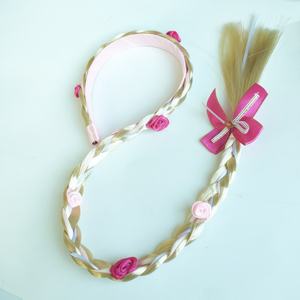 Princesse perruque tresse couronne pour enfants avec fleur tresse <span class=keywords><strong>raiponce</strong></span> cheveux tresse jupe accessoires - Product Image 2