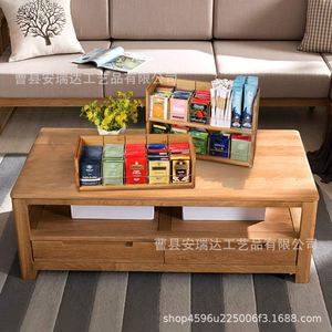 Estante de Almacenamiento para Bolsitas de Té de Bambú de Varias Capas, Organizador de Escritorio de 3 Niveles, Gran Capacidad, Madera Natural - Product Image 4