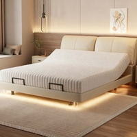 Cadre de lit en métal intelligent multifonctionnel avec télécommande motorisée réglable électrique avec design de panneau pour la maison et la chambre à coucher