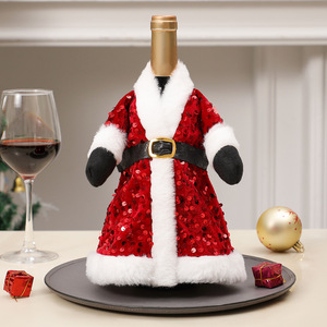 Commerce extérieur transfrontalier Nouvelles décorations <span class=keywords><strong>de</strong></span> Noël <span class=keywords><strong>Robe</strong></span> à paillettes Jupe Couverture <span class=keywords><strong>de</strong></span> bouteille <span class=keywords><strong>de</strong></span> vin pour les décorations rouges <span class=keywords><strong>de</strong></span> restaurant <span class=keywords><strong>de</strong></span> vacances - Product Image 6