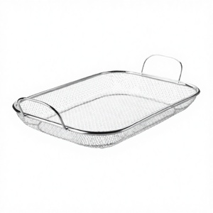 Panier de barbecue XL en acier inoxydable de qualité supérieure, 15'' x 11'', avec mailles carrées, résistant à la chaleur, avec deux poignées - Product Image 3