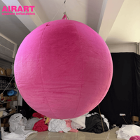 Boule suspendue en peluche rose pour la décoration d'événements de mariage, boule gonflable pour décoration suspendue, boule suspendue pour accessoires de scène