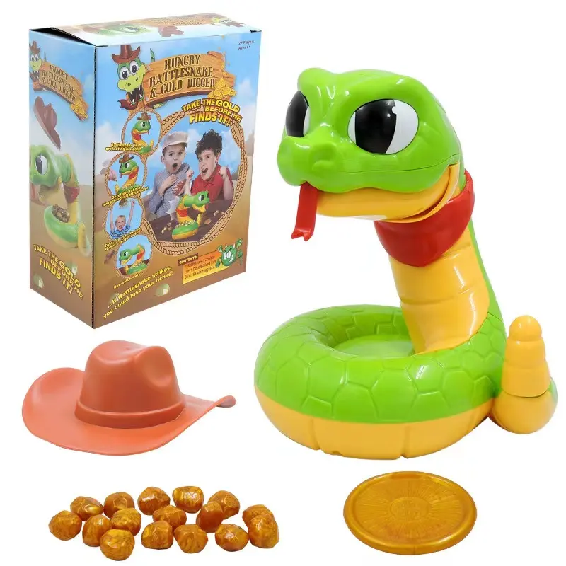 Serpiente de juguete electrónica de Amazon, juguete interactivo de escritorio, serpiente escalofriante, excavadora dorada