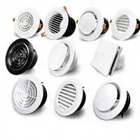 Ensemble de 10 grilles de ventilation ABS modernes, circulaires et carrées, pour plafond et mur, blanc et noir, pour système de ventilation HVAC