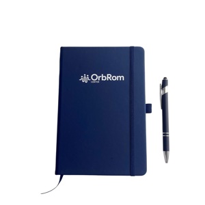 Carnet personnalisé en cuir PU rigide avec impression UV, porte-stylo bleu marine pour cadeaux d'entreprise et promotion - Product Image 2