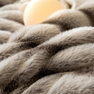 Bán Buôn In Splitted Lông Thỏ Với Bắc Cực Nhung Chăn Hai Lớp Chất Lượng Cao Bộ Đồ Giường Chăn Nap Ném - Product Image 3