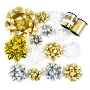 16ct Free Sample Wholesale Black Gold Silver <b>Gifts</b> <b>Bows</b> Self-adhesive Curly <b>Bow</b> <b>Gift</b> Wrap Accessory Pp Pull <b>Bows</b> - Product Image 1