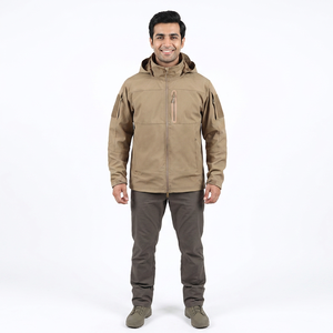 Vestes tactiques en toile pour hommes sur mesure, imperméables et respirantes, doublées de lin, pour la randonnée, avec col montant, collection automne, vente en gros - Product Image 1
