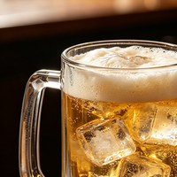 Chope à bière en verre grande capacité avec poignée, base lourde, pour boissons glacées, bière, limonade, logo personnalisé