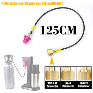 Adaptador de Tanque de CO2 Externo Soda Terra DUO Art con Kit de Manguera de 50 Pulgadas Compatible con <span class=keywords><strong>Sodastream</strong></span> QC con Desconexión Rápida - Product Image 1
