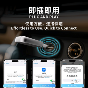 OEM kép kết nối không dây Carplay <span class=keywords><strong>Adapter</strong></span> với BT/<span class=keywords><strong>Wifi</strong></span> cho Iphone IOS10 + Xe Ô Tô USB A/C đầu vào CE FCC chứng nhận - Product Image 5