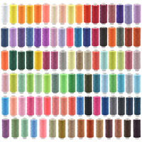 Kits de fils à coudre 100 couleurs Polyester 402 fils 200 yards par bobines pour couture et broderie à la main