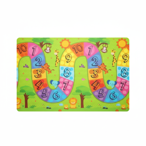 Tapis de jeu double face 100x140x0,8 cm XPE pour bébé Tapis de jeu enroulable en mousse imperméable et non toxique Colorful Number Road Stars Product Play Mats - Product Image 1