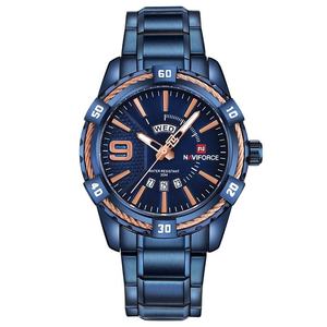 Montre à quartz tendance pour homme NAVIFORCE 9117 de marque supérieure, avec éclairage nocturne, bracelet en acier inoxydable, étanche, montre de sport décontractée 2026 - Product Image 2