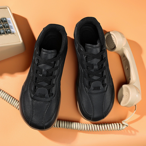 Chaussures de marche à bout <span class=keywords><strong>large</strong></span> en cuir microfibre lisse, anti-épuisement, basses, pour le travail et la gym, idéales pour les pieds larges - Product Image 6