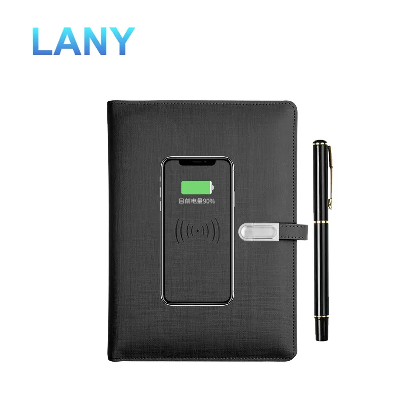 LANY Business Smart Diary Notebook with Power Bank and Usb Flash Drive Inteligents Notebook OEM Gift Set