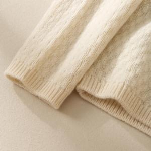 <span class=keywords><strong>Cardigan</strong></span> da <span class=keywords><strong>Donna</strong></span> Elegante in Cashmere di Lusso Lavorazione Jacquard, Nuova Moda, Girocollo, Tinta Unita Bianca - Product Image 6